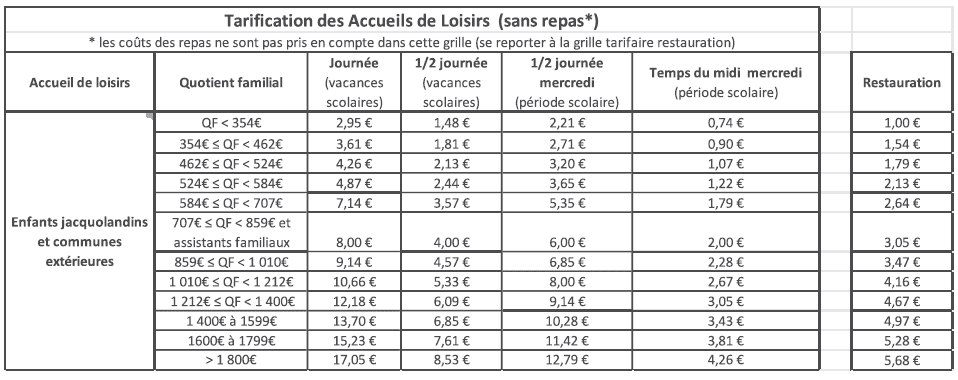 tarifs 2026-2027_Accueils De Loisirs 1
